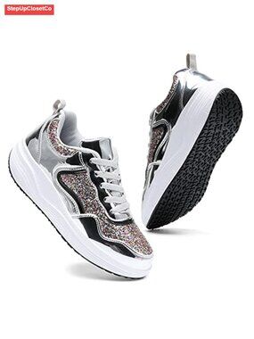 Women's Lightweight Mesh Walking Sneakers Wedge Platform Comfort